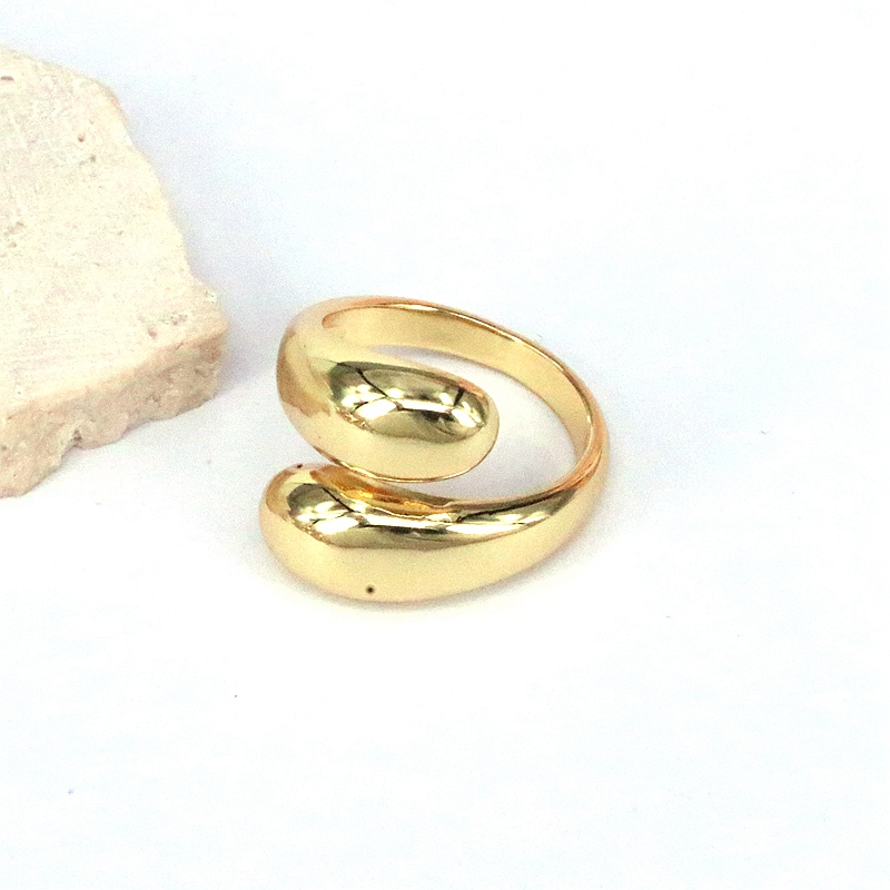 Vintage-stil Runden Einfarbig Kupfer Vergoldet Offener Ring In Masse display picture 3