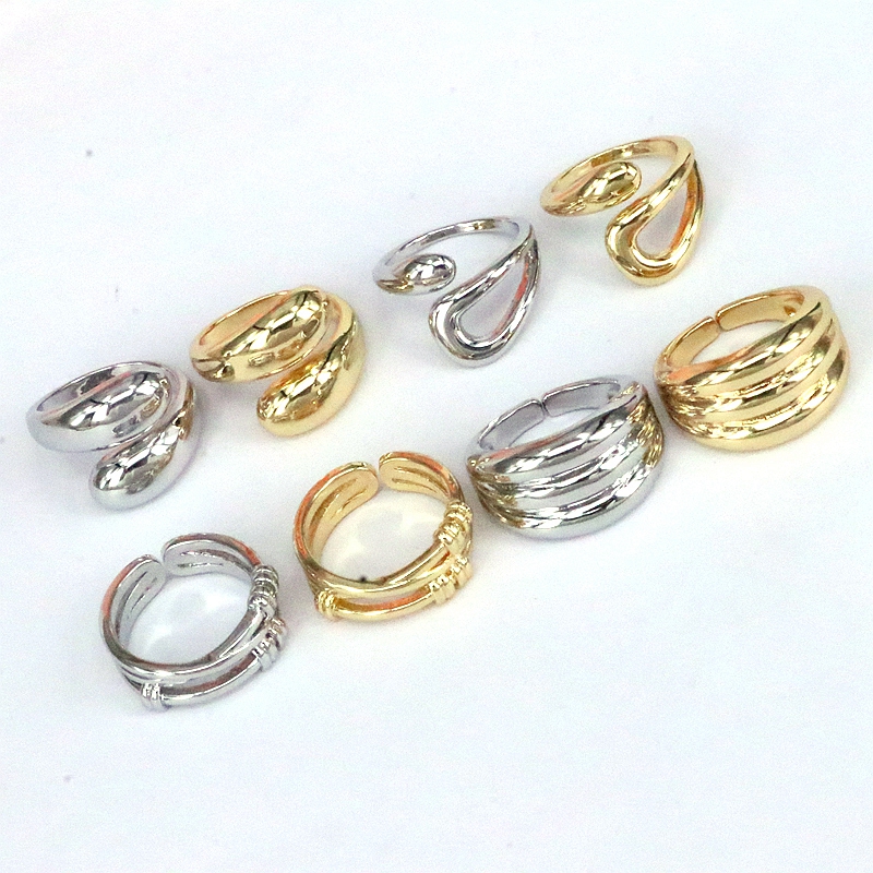 Vintage-stil Runden Einfarbig Kupfer Vergoldet Offener Ring In Masse display picture 2