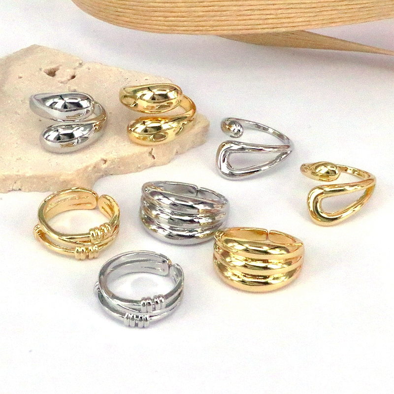 Vintage-stil Runden Einfarbig Kupfer Vergoldet Offener Ring In Masse display picture 8