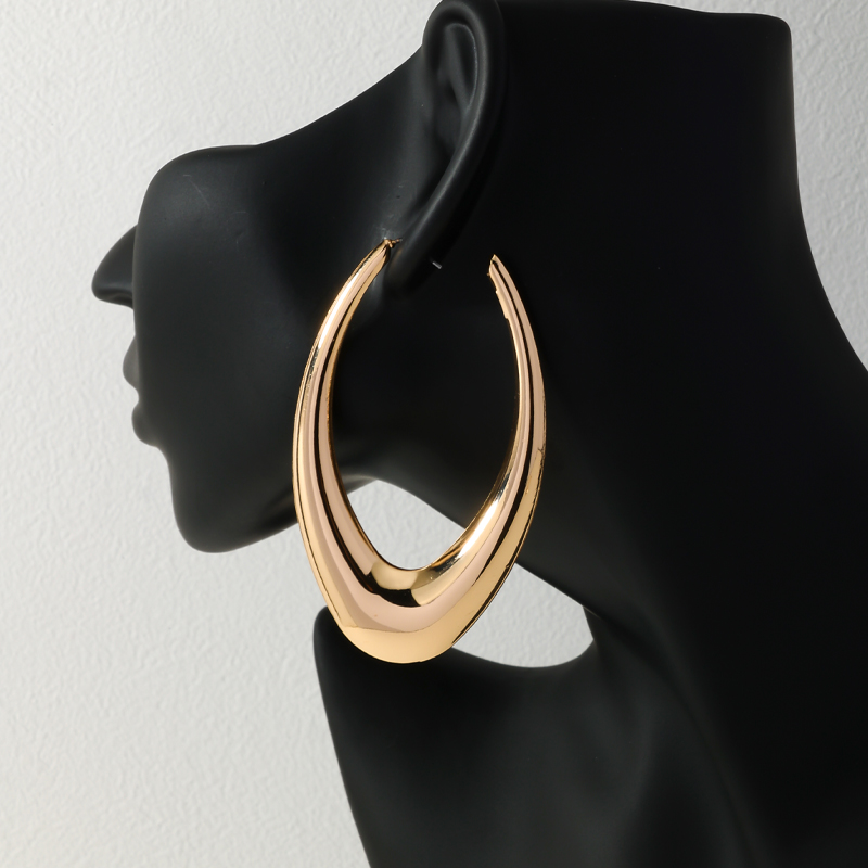 1 Piece Ig Style Sexy Simple Style V Shape Oval Solid Color Alloy Earrings display picture 1