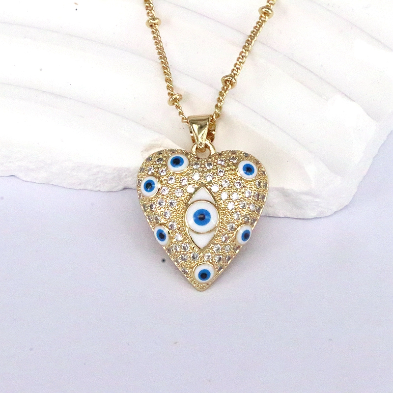 Romantic Cross Star Heart Shape Copper 18k Gold Plated Zircon Pendant Necklace In Bulk display picture 1