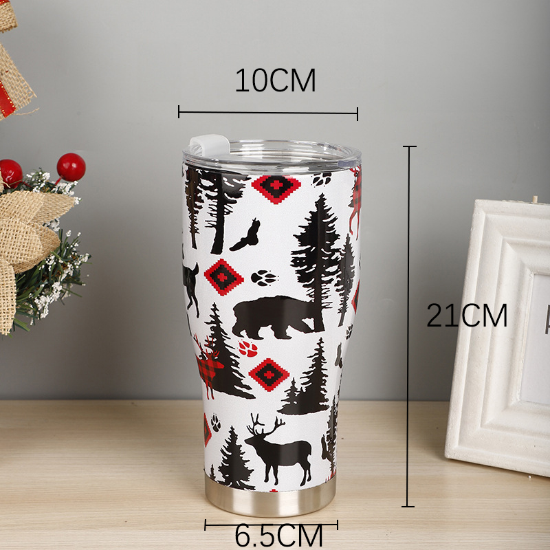 Casual Christmas House Santa Claus Christmas Socks Stainless Steel Water Bottles 1 Piece display picture 11
