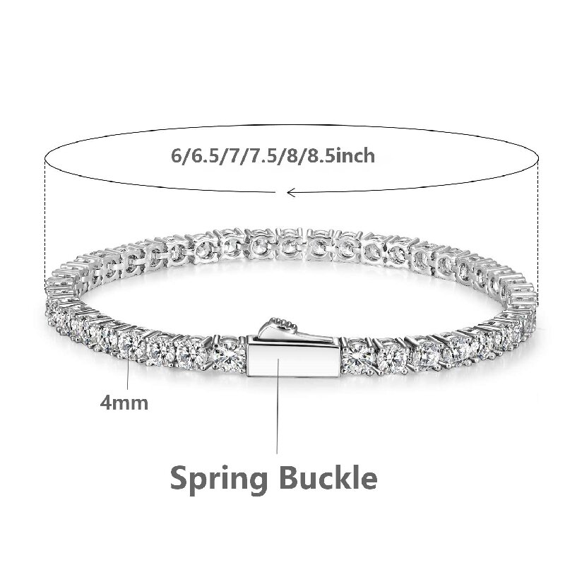 Casual Elegant Solid Color Copper 18k Gold Plated White Gold Plated Zircon Tennis Bracelet In Bulk display picture 5