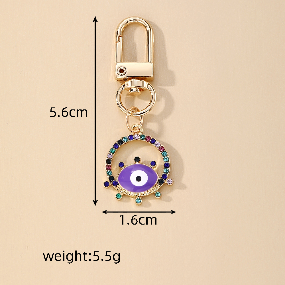 Cute Simple Style Classic Style Devil's Eye Alloy Enamel Inlay Rhinestones Keychain display picture 7