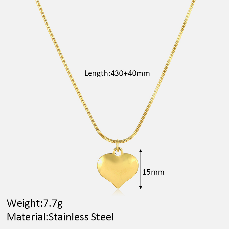 Rostfreier Stahl Elegant Überzug Herzform Einfarbig Halskette Mit Anhänger display picture 2
