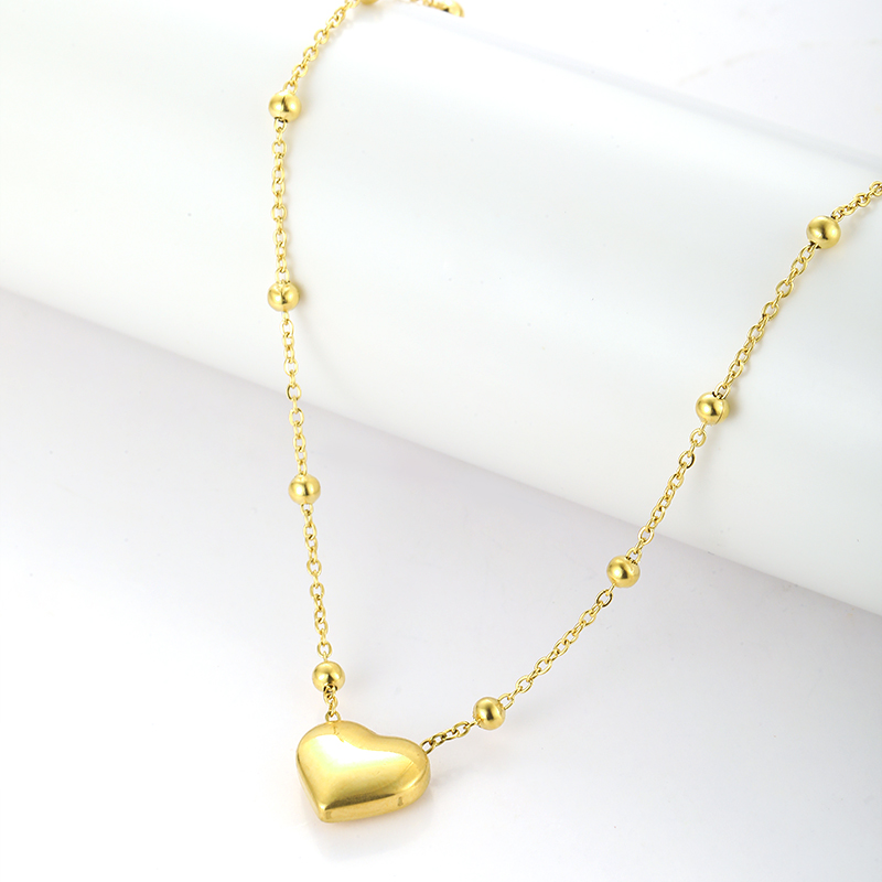 Stainless Steel Elegant Plating Heart Shape Solid Color Pendant Necklace display picture 4