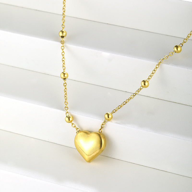 Stainless Steel Elegant Plating Heart Shape Solid Color Pendant Necklace display picture 7