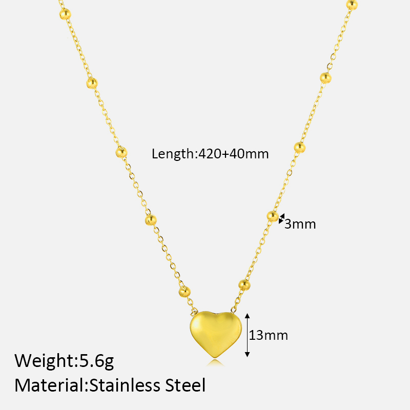 Stainless Steel Elegant Plating Heart Shape Solid Color Pendant Necklace display picture 2