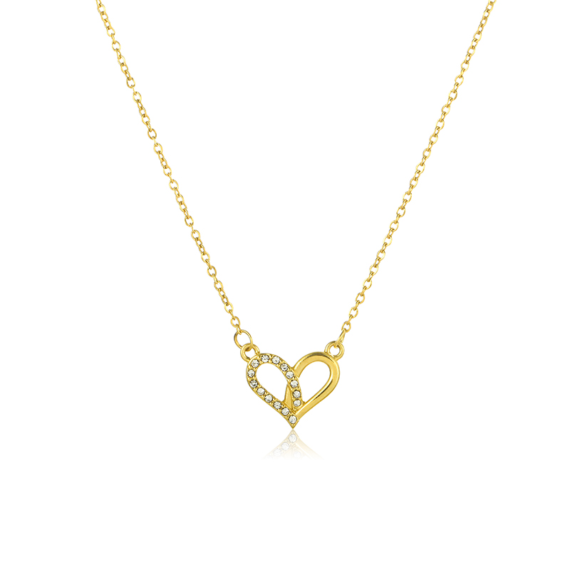 Stainless Steel Elegant Plating Inlay Heart Shape Solid Color Artificial Diamond Pendant Necklace display picture 1