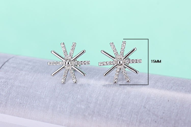 1 Pair Lady Sun Inlay Copper Artificial Diamond Ear Studs display picture 1