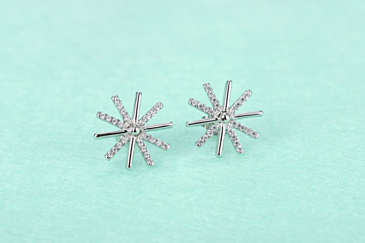 1 Pair Lady Sun Inlay Copper Artificial Diamond Ear Studs display picture 2