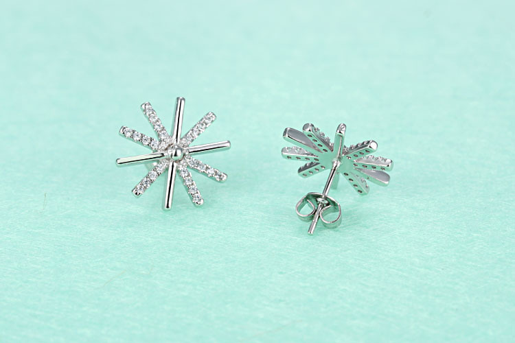 1 Pair Lady Sun Inlay Copper Artificial Diamond Ear Studs display picture 3