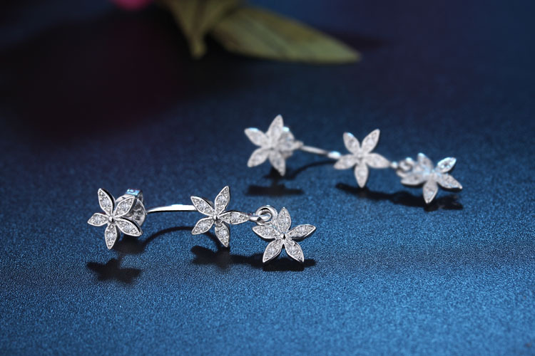 1 Pair Simple Style Classic Style Star Inlay Copper Zircon Ear Studs display picture 1