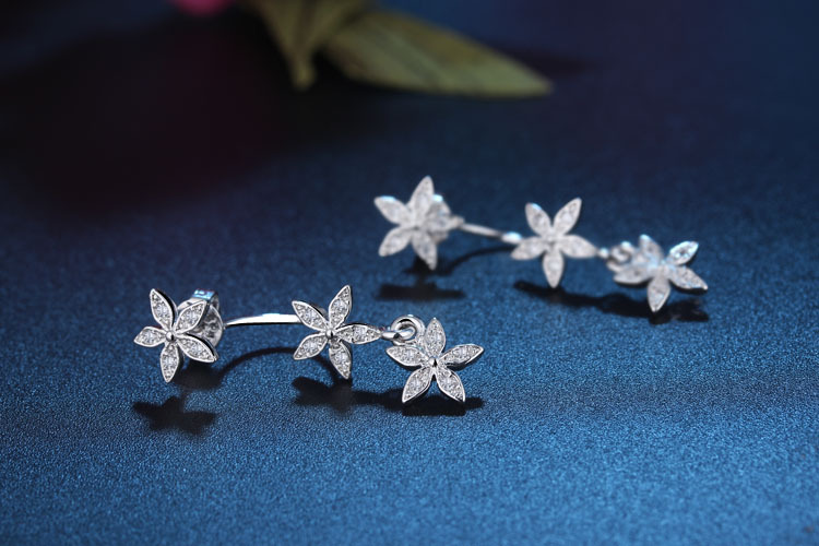 1 Paire Style Simple Style Classique Star Incruster Le Cuivre Zircon Boucles D'Oreilles display picture 1