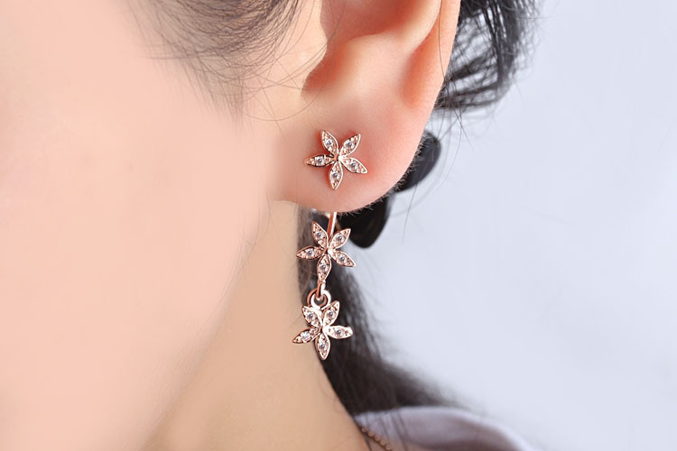 1 Pair Simple Style Classic Style Star Inlay Copper Zircon Ear Studs display picture 9