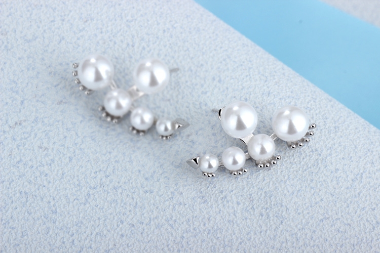 1 Pair Simple Style Classic Style Solid Color Inlay Copper Pearl Ear Studs display picture 7