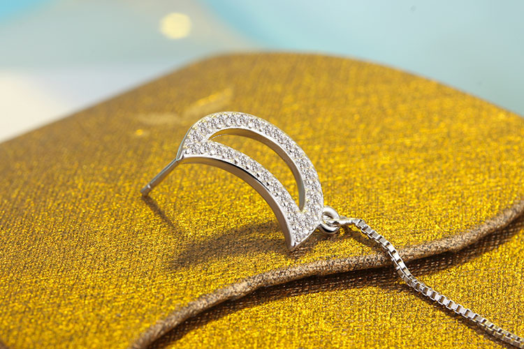 1 Pair Sweet Star Moon Tassel Inlay Copper Artificial Diamond Drop Earrings display picture 6