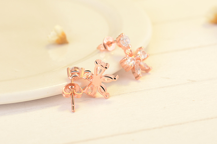 1 Pair Elegant Shiny Bow Knot Inlay Copper Zircon Drop Earrings display picture 7