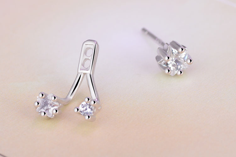 1 Pair Lady Star Inlay Copper Zircon Ear Studs display picture 2