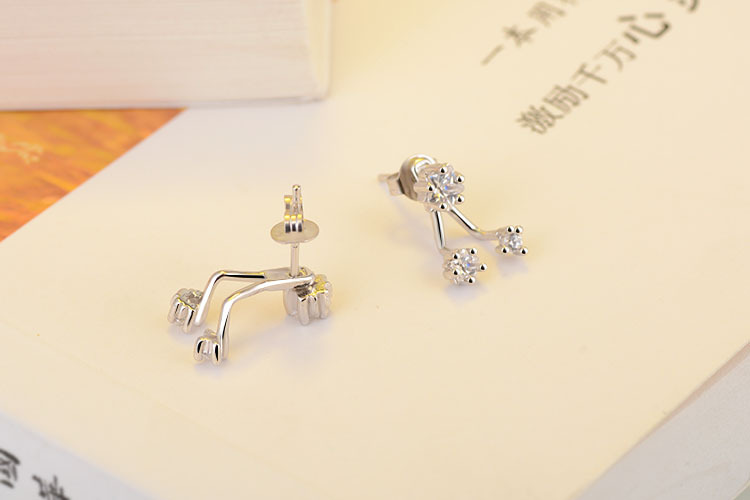1 Pair Lady Star Inlay Copper Zircon Ear Studs display picture 3
