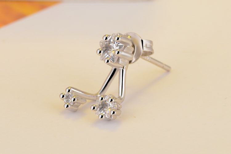1 Pair Lady Star Inlay Copper Zircon Ear Studs display picture 6