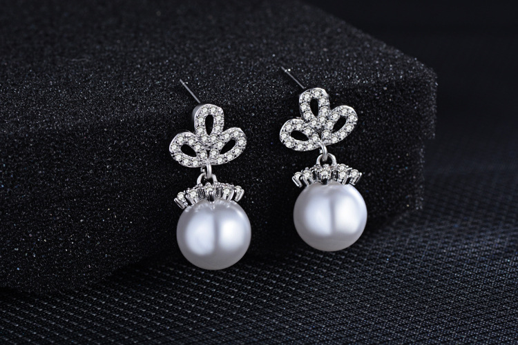 1 Paire De Base Style Moderne Style Classique Géométrique Incruster Le Cuivre Perle D'Imitation Zircon Boucles D'oreilles display picture 14