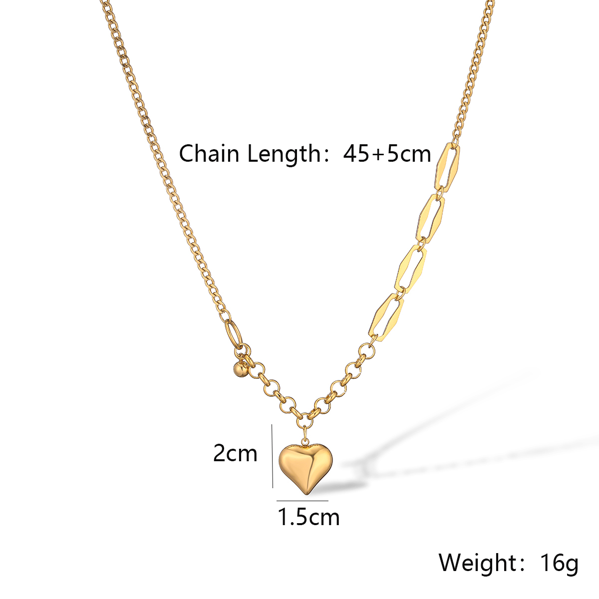 Simple Style Commute Heart Shape Titanium Steel Plating 18k Gold Plated Pendant Necklace display picture 1
