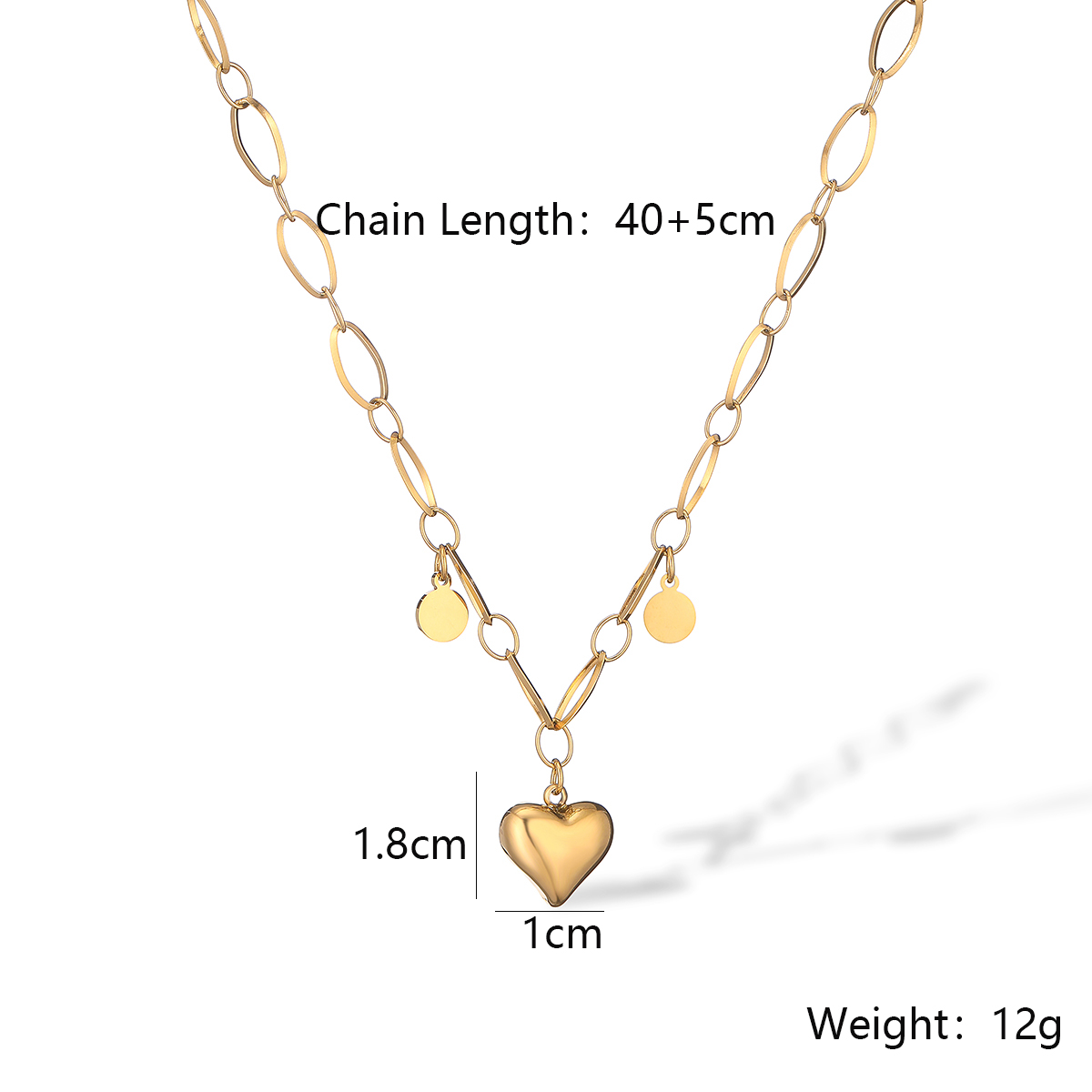 Simple Style Commute Heart Shape Titanium Steel Plating 18k Gold Plated Pendant Necklace display picture 2