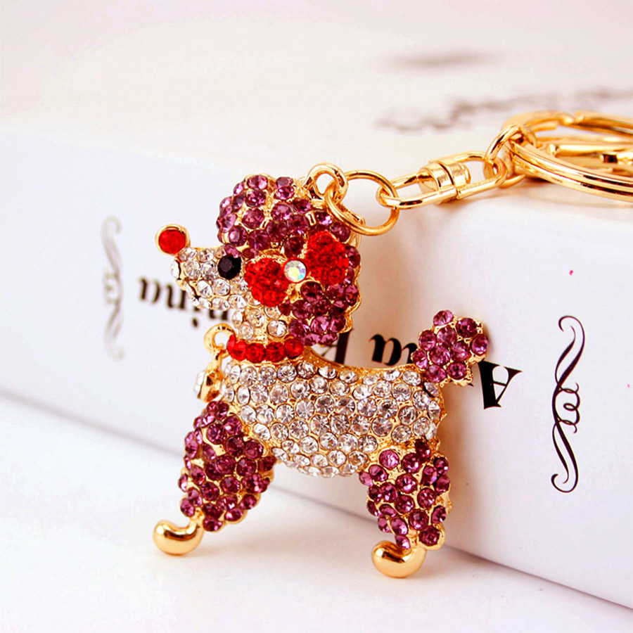 Streetwear Dog Alloy Inlay Rhinestones Women's Keychain display picture 4
