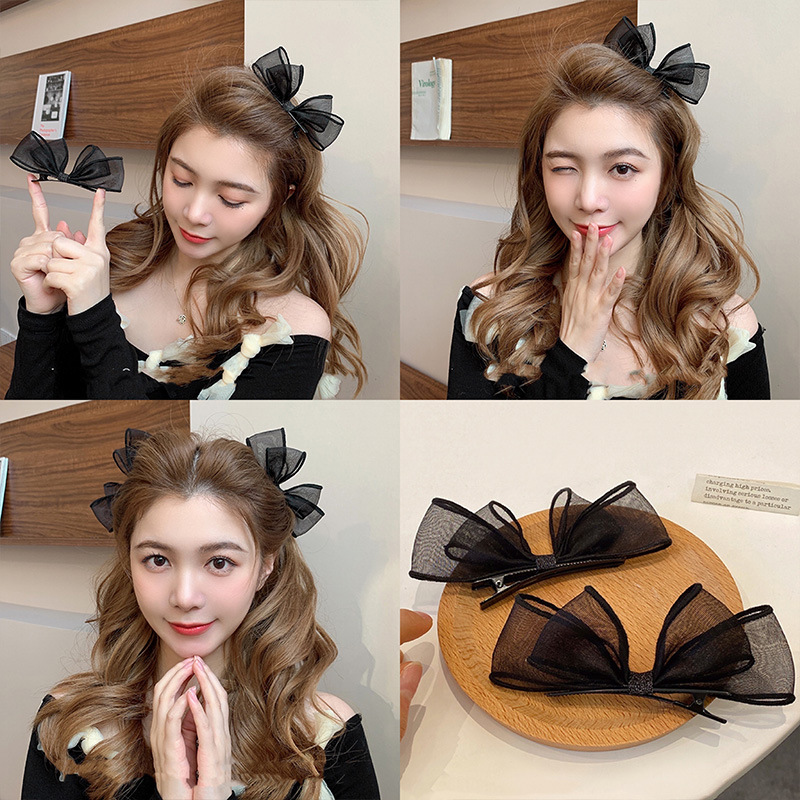 Women's Elegant Cute Retro Bow Knot Synthetics Cloth Gauze Lace Hair Clip display picture 1