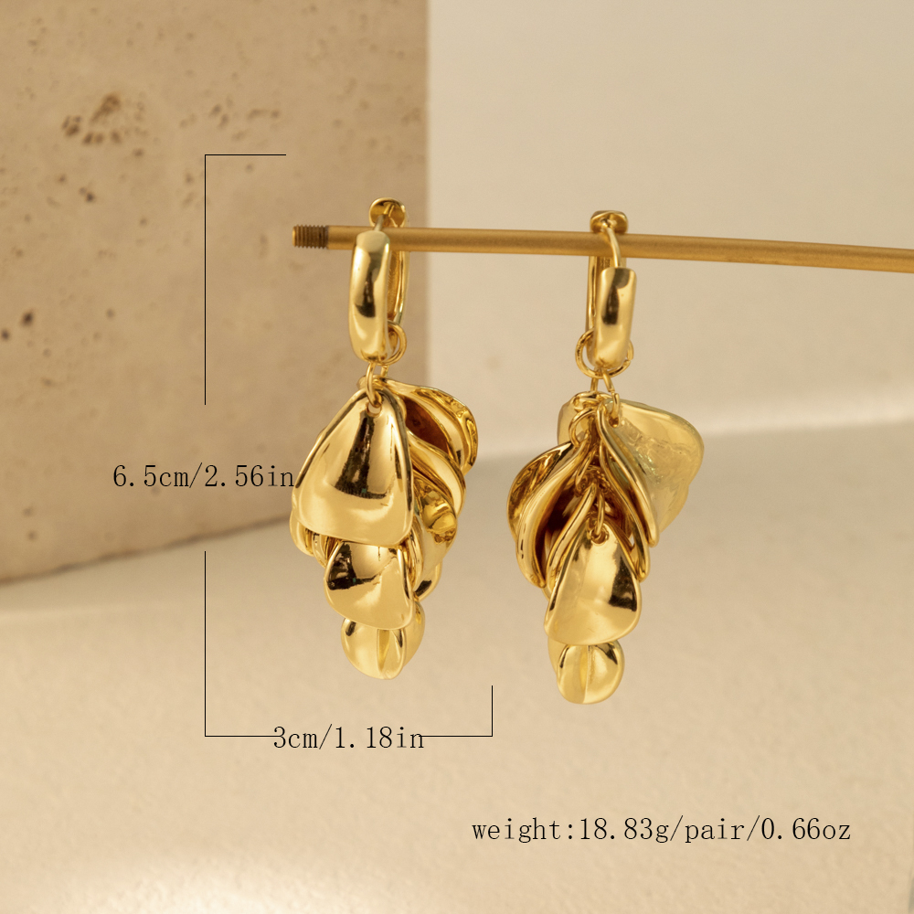 1 Pair Simple Style Solid Color Irregular Plating Alloy Drop Earrings display picture 6