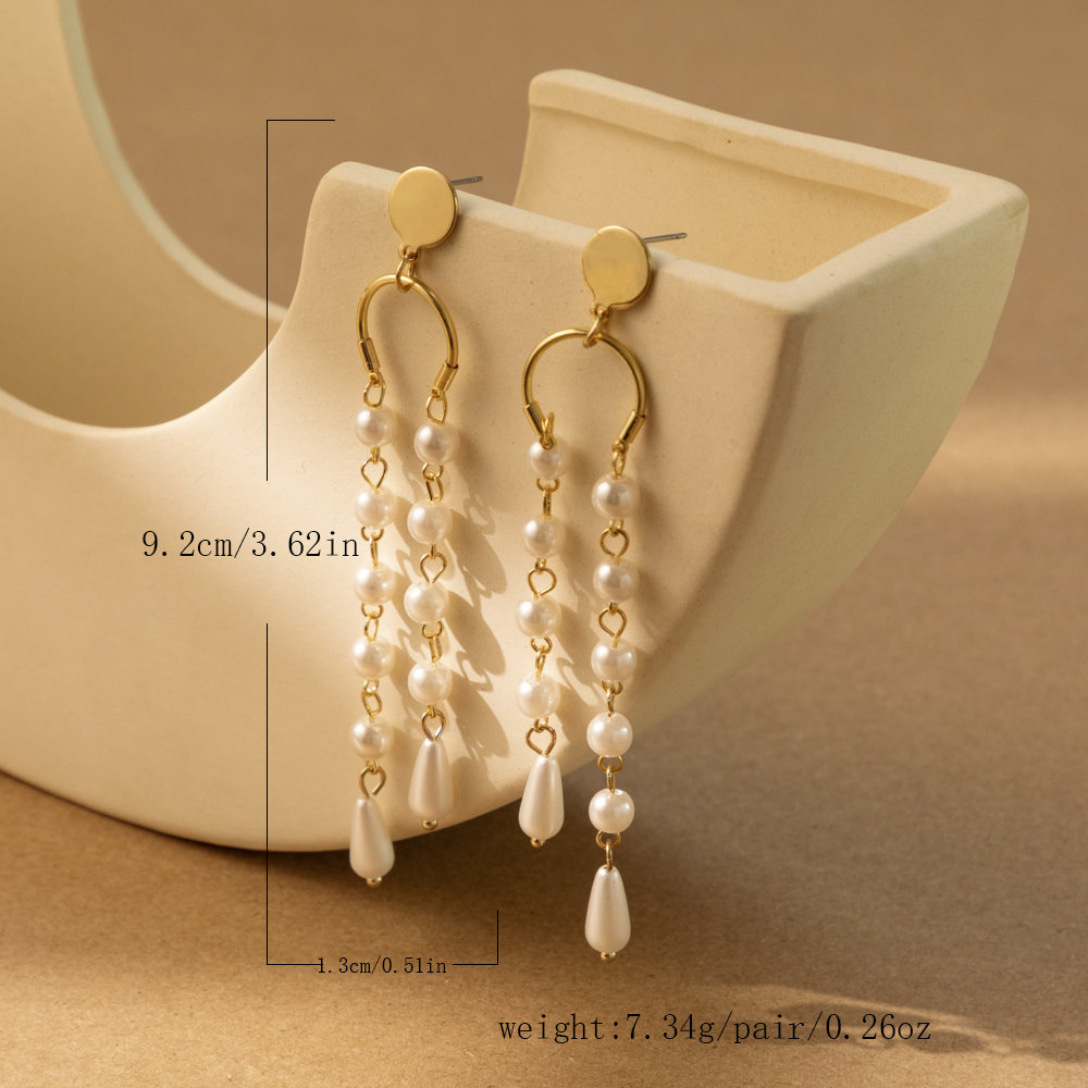 1 Paire Décontractée Style Simple Star Gland Perle Placage Alliage Boucles D'oreilles display picture 7