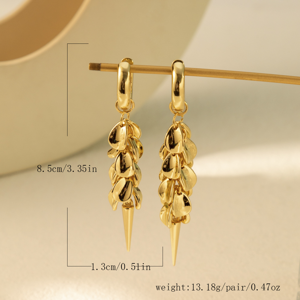 1 Pair Simple Style Solid Color Irregular Plating Alloy Drop Earrings display picture 7