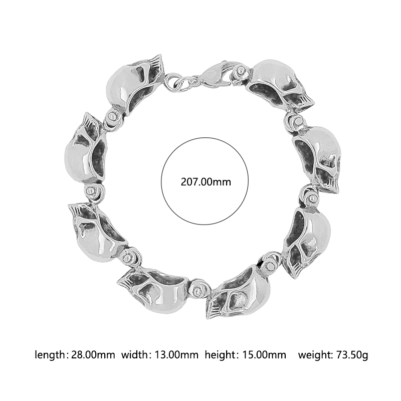 Hip-hop Streetwear Solid Color Stainless Steel Bracelets display picture 1