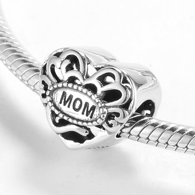 Mama Simple Style Letter Heart Shape Crown Sterling Silver Inlay Zircon Jewelry Accessories display picture 14