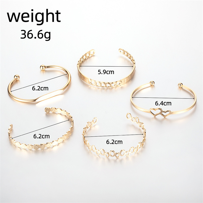 Punk Streetwear Letter Star Heart Shape Alloy Iron Plating Hollow Out Inlay Rhinestones Zircon Women's Bracelets Bangle display picture 10