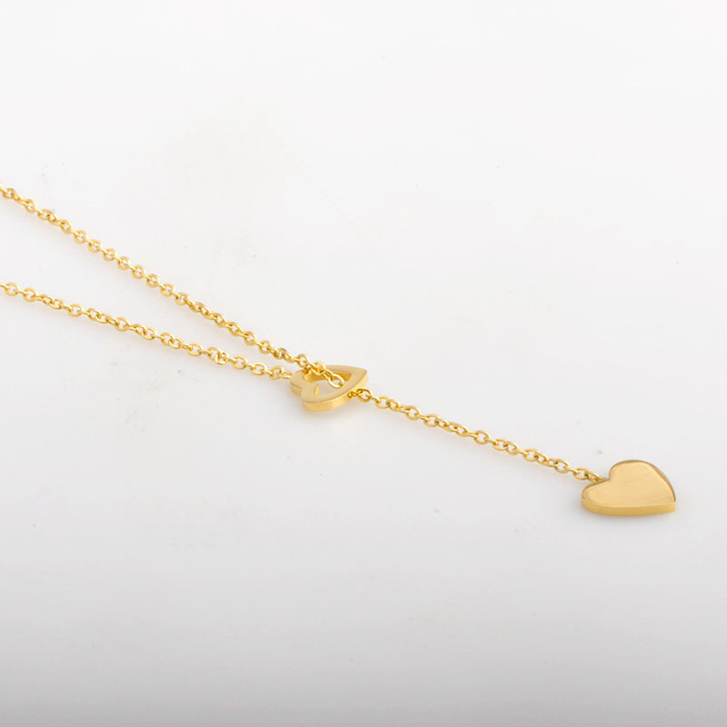 Acero Titanio Chapados en oro de 18k Estilo Vintage Enchapado Forma De Corazón Collar Colgante display picture 5