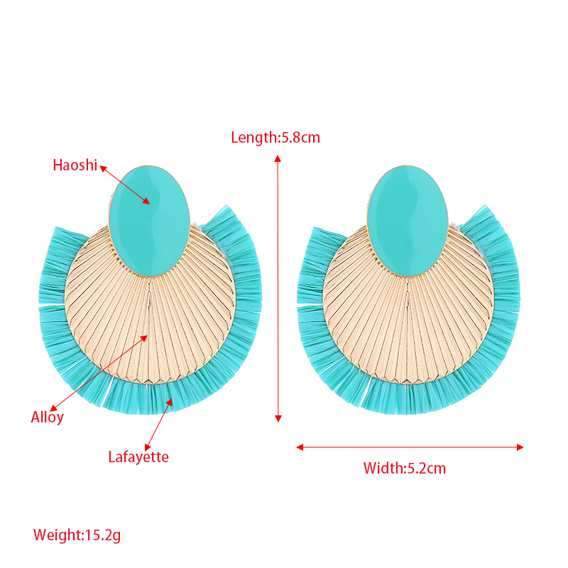 1 Pair Vacation Simple Style Solid Color Braid Inlay Alloy Gold Plated Ear Studs display picture 1