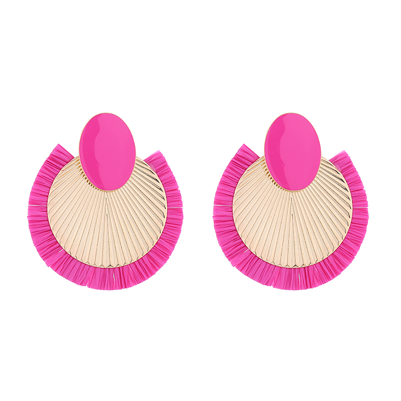 1 Pair Vacation Simple Style Solid Color Braid Inlay Alloy Gold Plated Ear Studs display picture 5