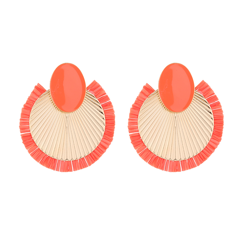 1 Pair Vacation Simple Style Solid Color Braid Inlay Alloy Gold Plated Ear Studs display picture 7