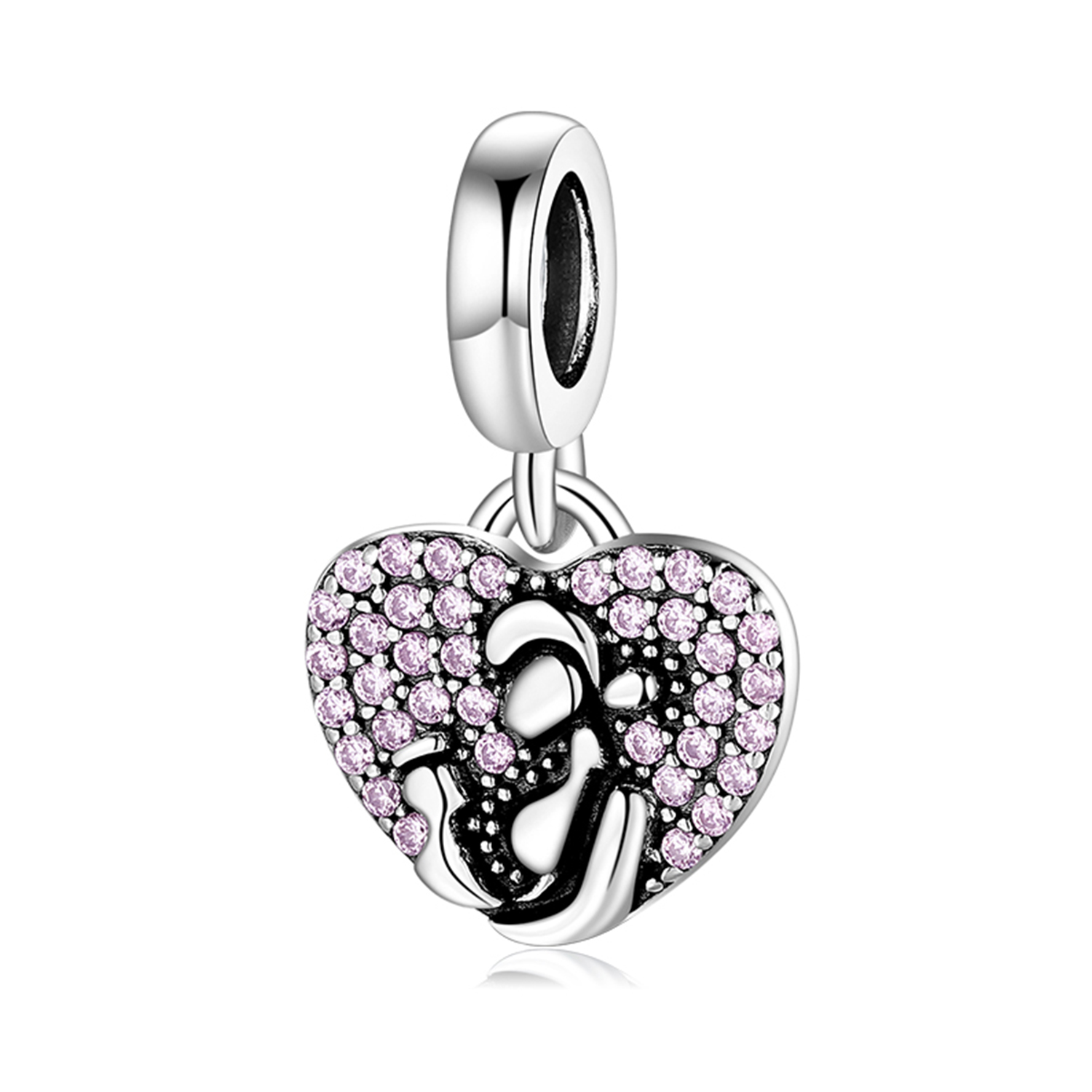 Ig Style Simple Style Heart Shape Footprint Flower Sterling Silver Inlay Zircon Jewelry Accessories display picture 10