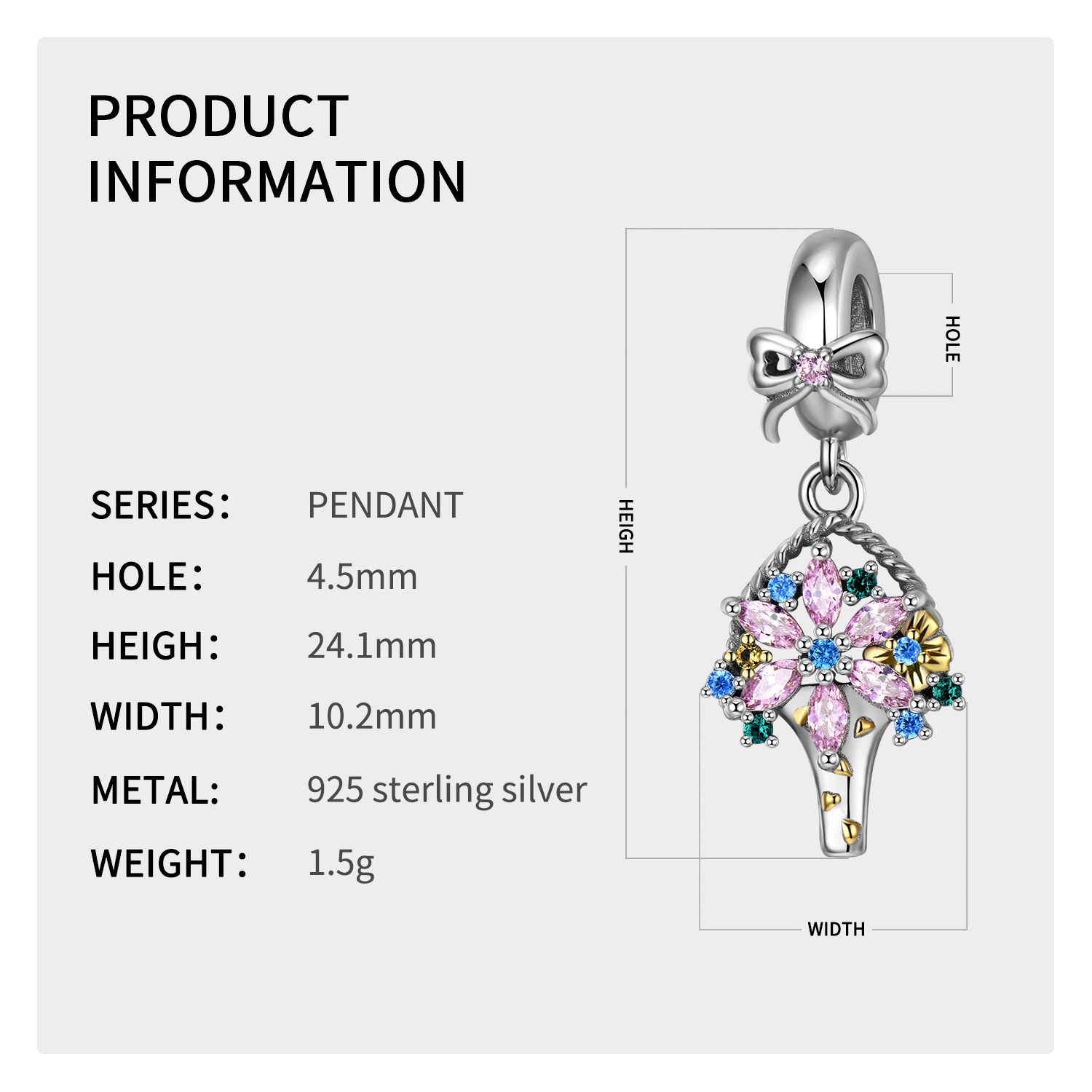 Ig Style Simple Style Heart Shape Footprint Flower Sterling Silver Inlay Zircon Jewelry Accessories display picture 31