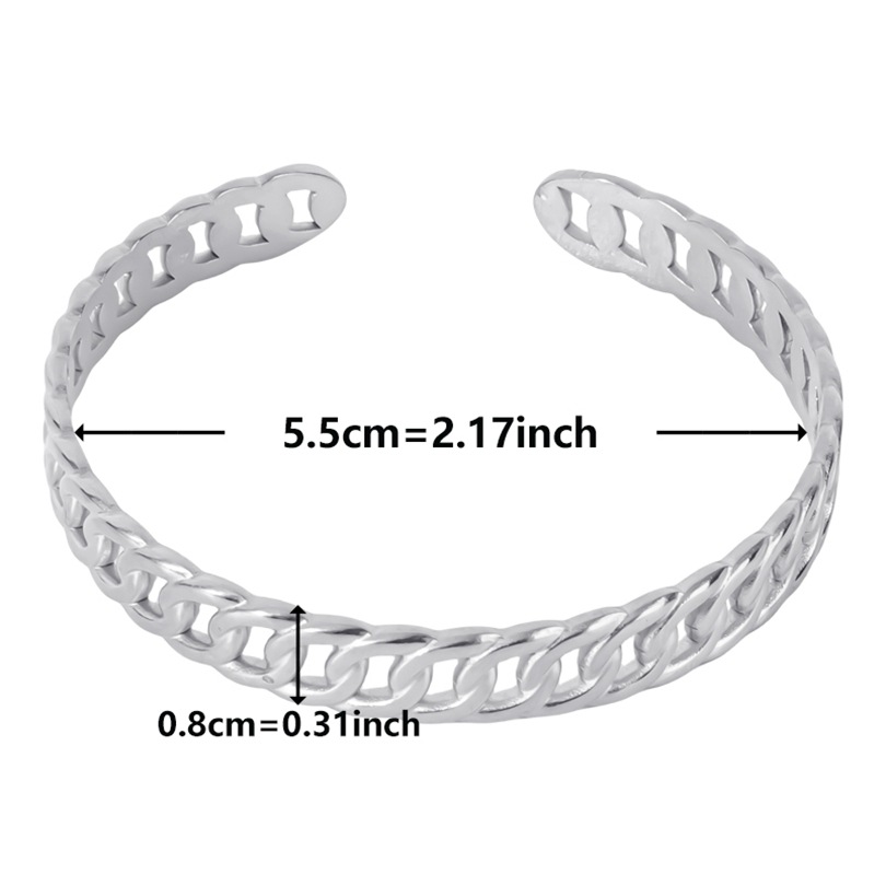 Simple Style Solid Color Stainless Steel Plating Hollow Out 18k Gold Plated Bangle display picture 9