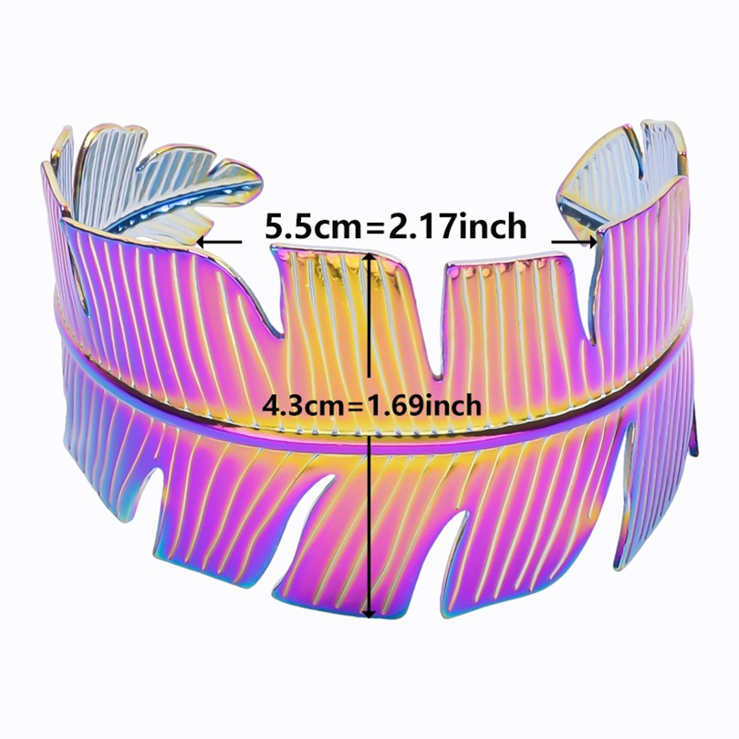 Simple Style Leaves Stainless Steel Plating 18k Gold Plated Bangle display picture 9