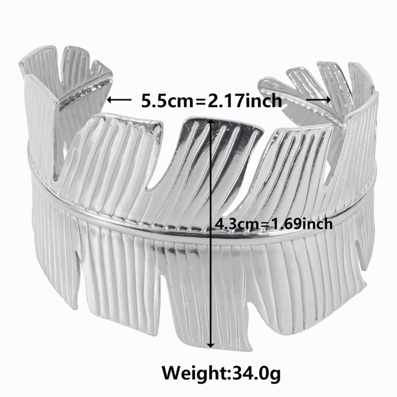 Simple Style Leaves Stainless Steel Plating 18k Gold Plated Bangle display picture 11