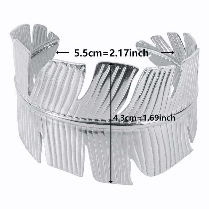 Simple Style Leaves Stainless Steel Plating 18k Gold Plated Bangle display picture 12