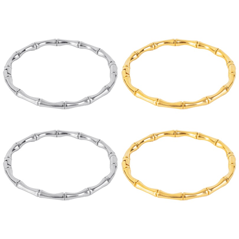 Simple Style Solid Color Stainless Steel Plating Bangle display picture 1