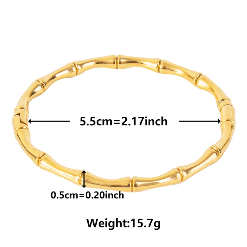 Simple Style Solid Color Stainless Steel Plating Bangle display picture 3