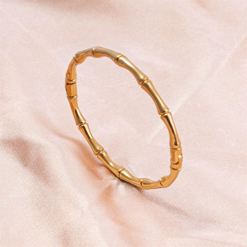 Simple Style Solid Color Stainless Steel Plating Bangle display picture 6