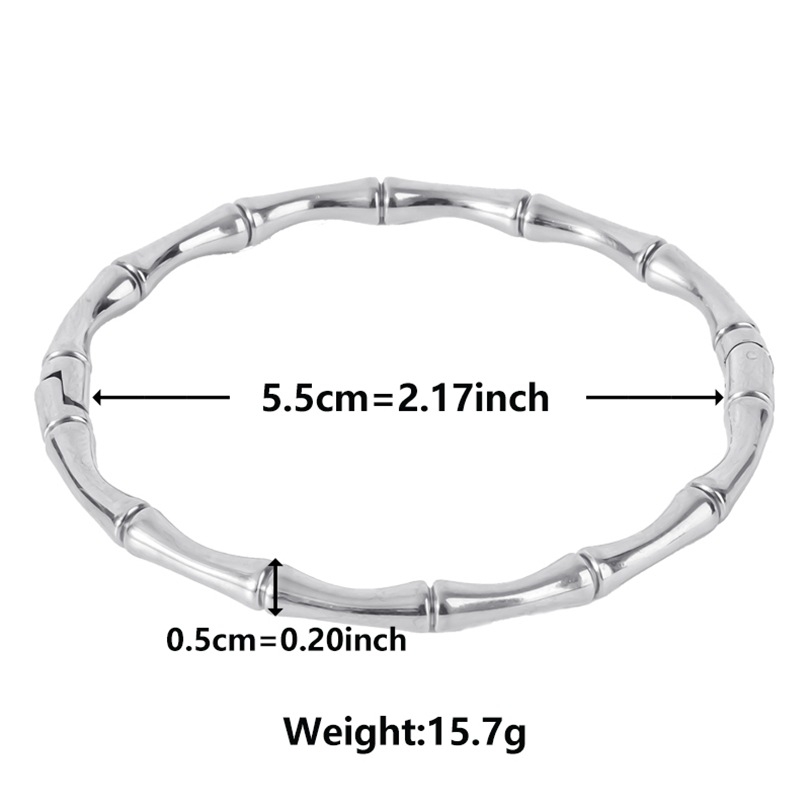Simple Style Solid Color Stainless Steel Plating Bangle display picture 8